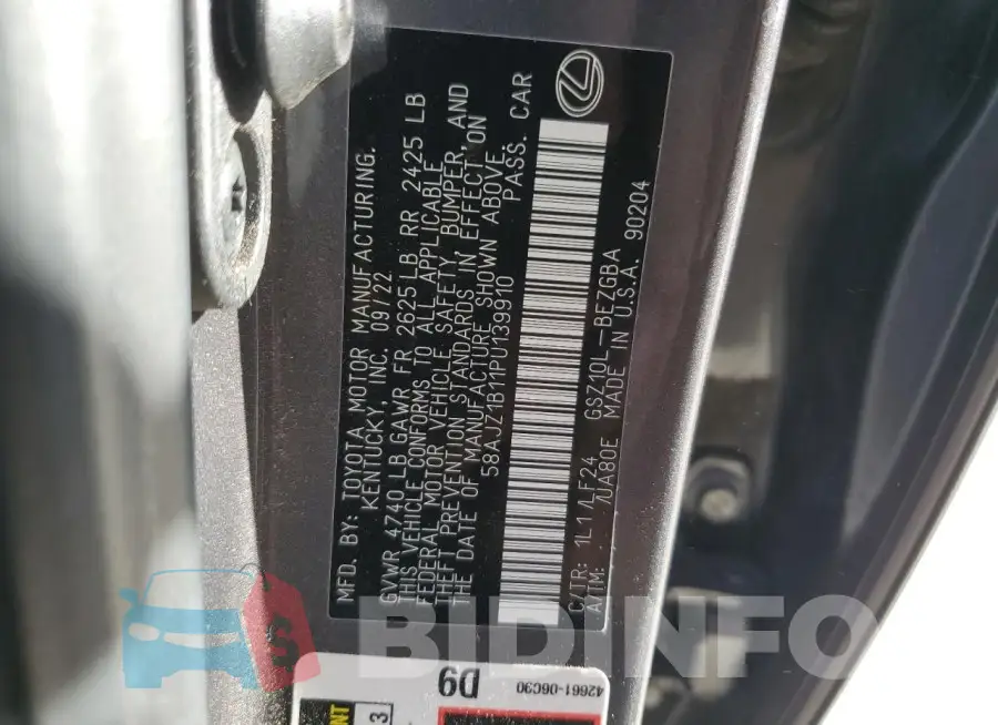 58AJZ1B11PU139910 Photo# 12
