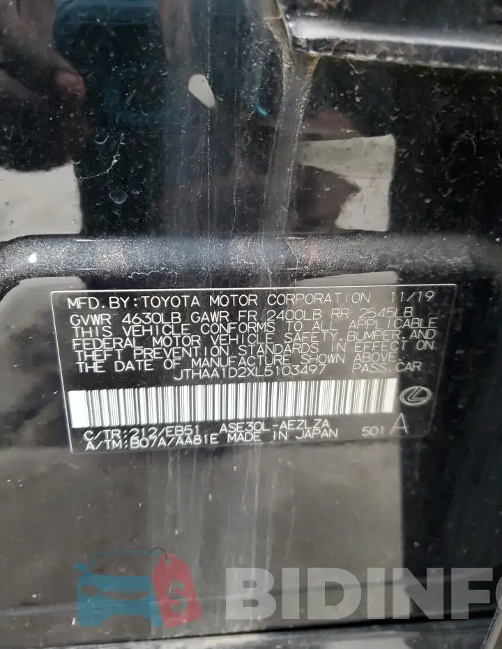 JTHAA1D2XL5103497 Photo# 12