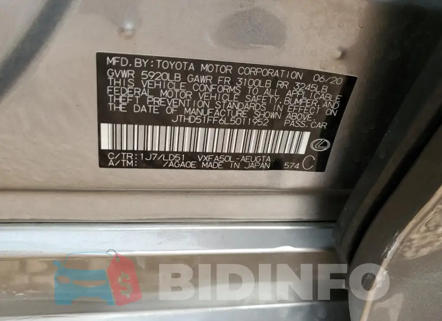 JTHD51FF6L5011952 Photo# 12