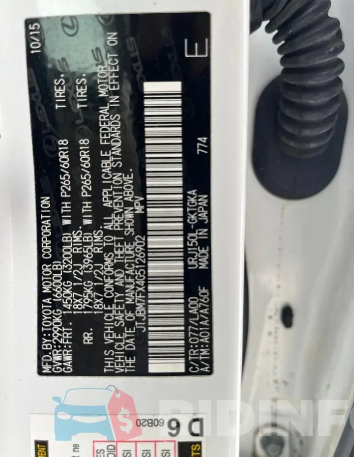 JTJBM7FX4G5126902 Photo# 10