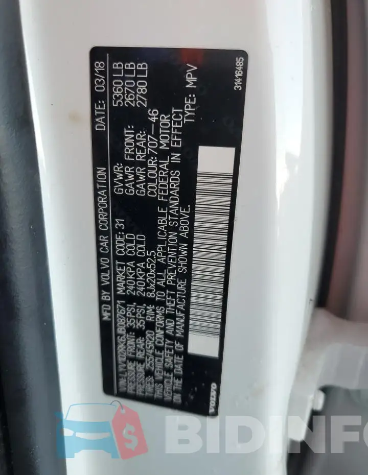 LYV102RK6JB087671 Photo# 13