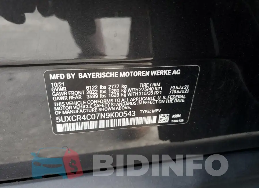 5UXCR4C07N9K00543 Photo# 13