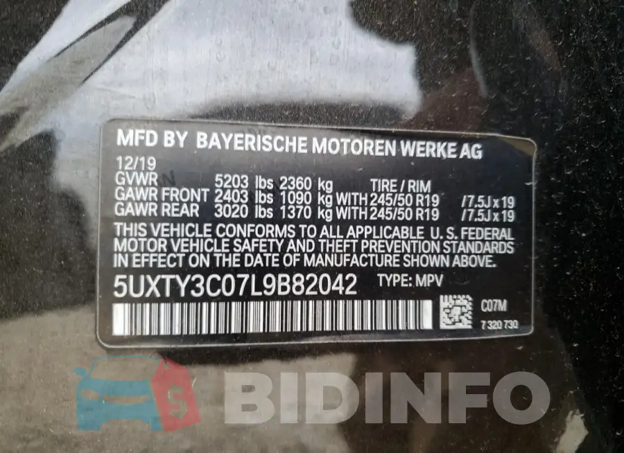 5UXTY3C07L9B82042 Photo# 13