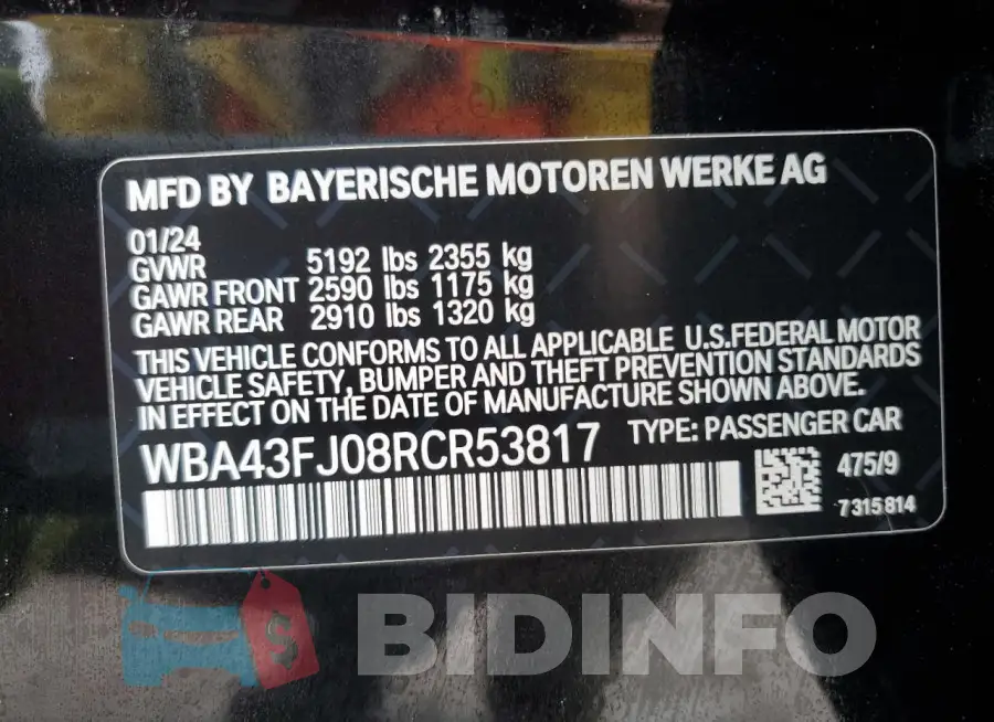 WBA43FJ08RCR53817 Photo# 12