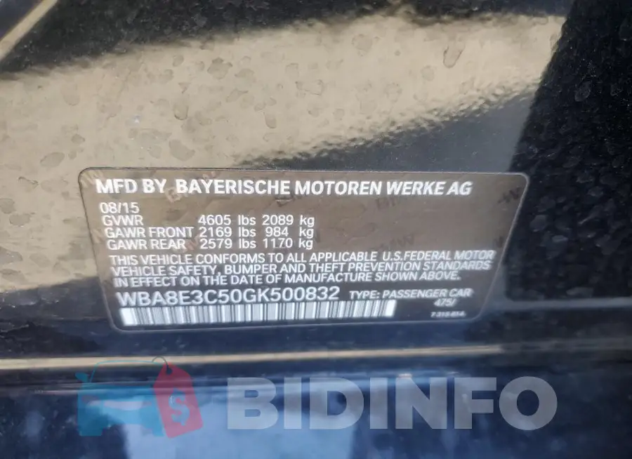 WBA8E3C50GK500832 Photo# 12