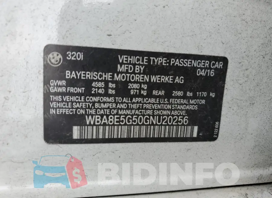 WBA8E5G50GNU20256 Photo# 12