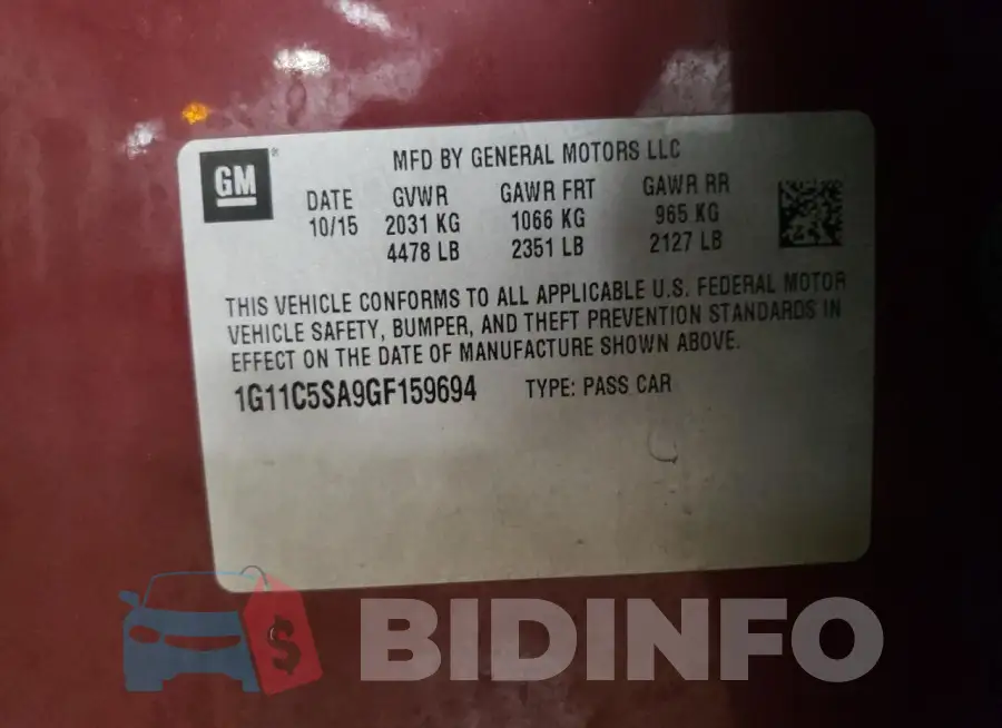 1G11C5SA9GF159694 Photo# 13