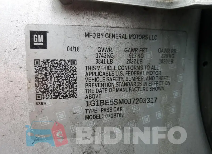1G1BE5SM0J7203317 Photo# 12