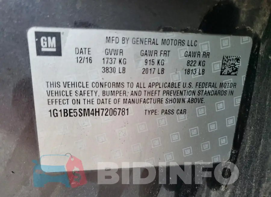 1G1BE5SM4H7206781 Photo# 12