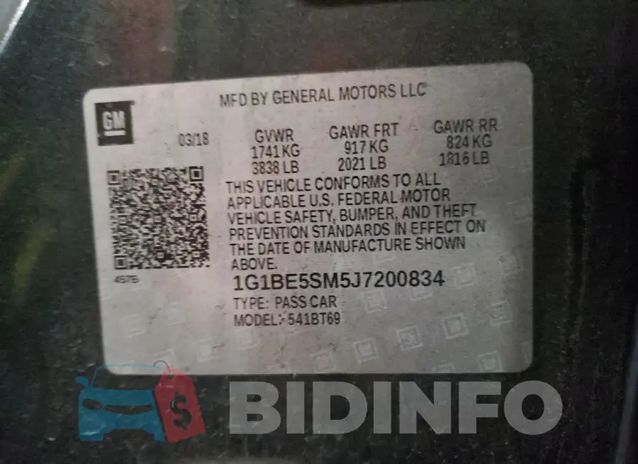 1G1BE5SM5J7200834 Photo# 13