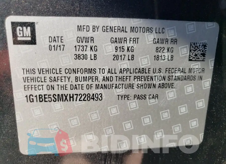 1G1BE5SMXH7228493 Photo# 13