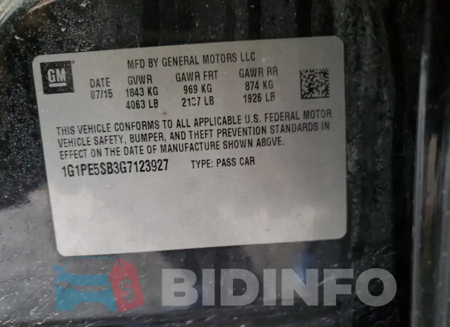 1G1PE5SB3G7123927 Photo# 12