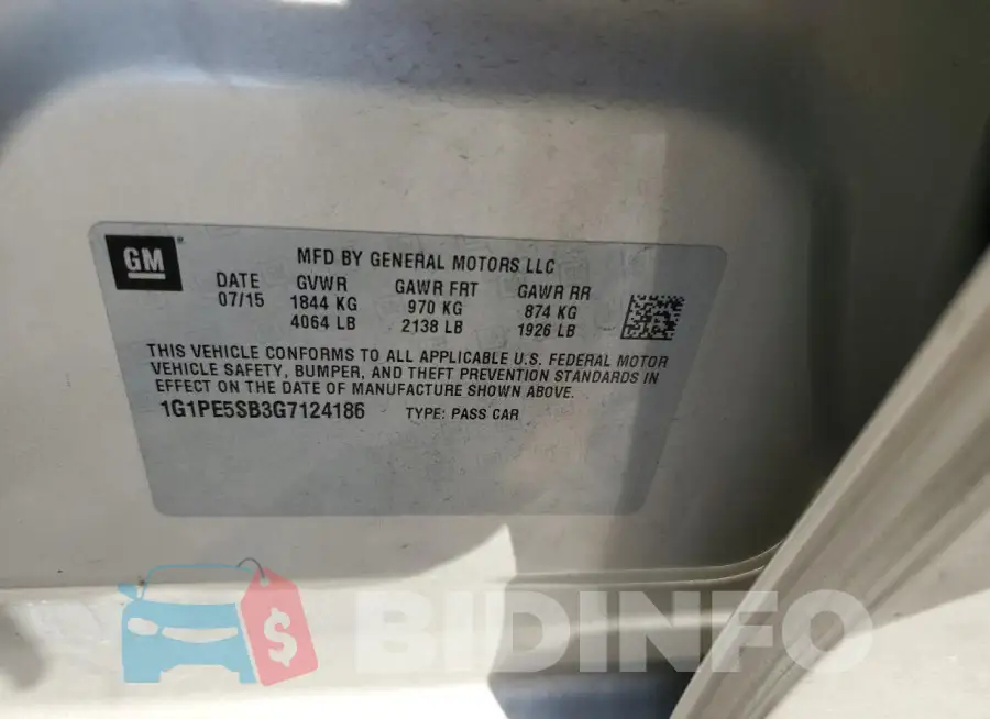 1G1PE5SB3G7124186 Photo# 12