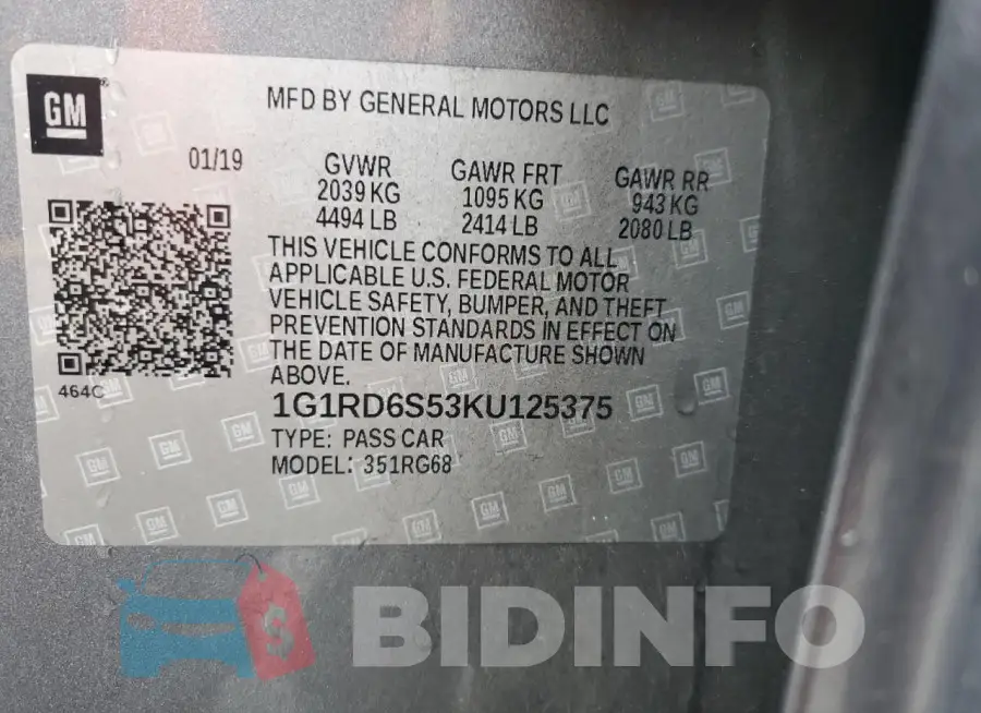 1G1RD6S53KU125375 Photo# 12