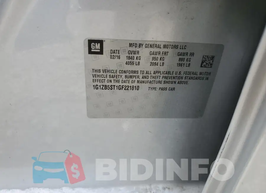 1G1ZB5ST1GF221810 Photo# 12