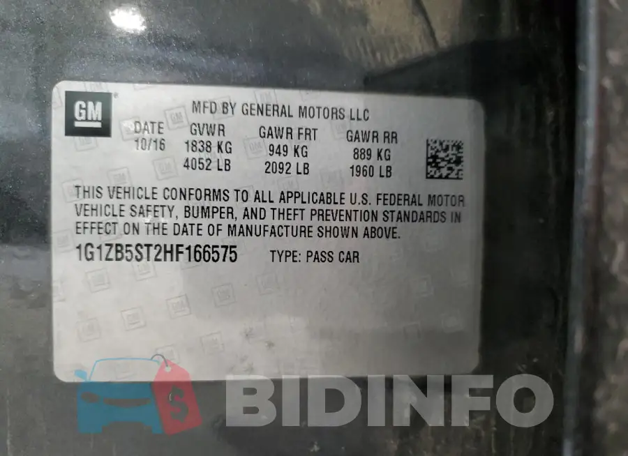 1G1ZB5ST2HF166575 Photo# 12