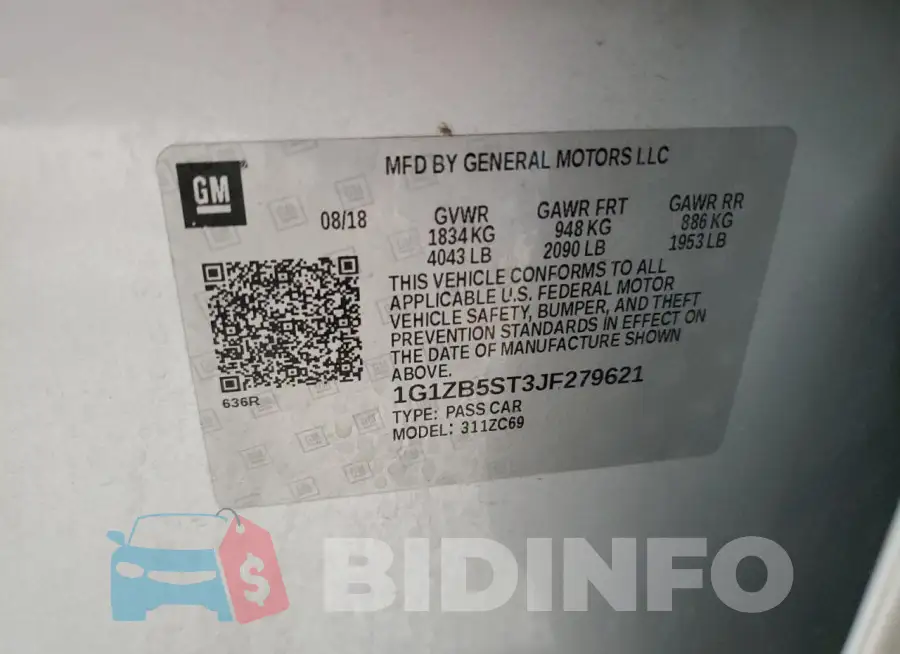 1G1ZB5ST3JF279621 Photo# 12