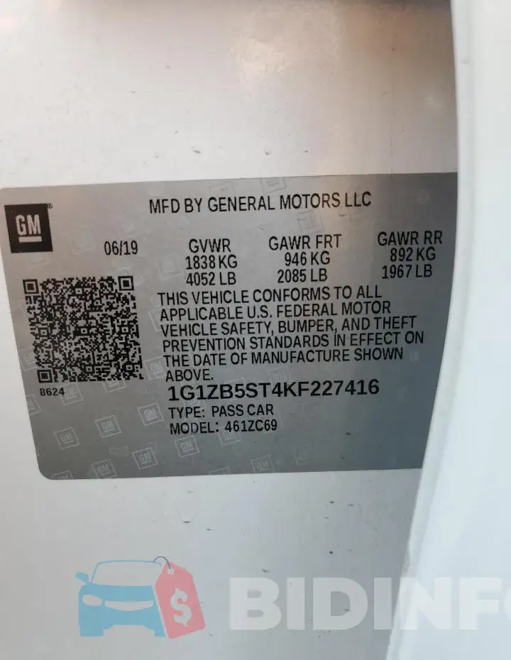 1G1ZB5ST4KF227416 Photo# 12