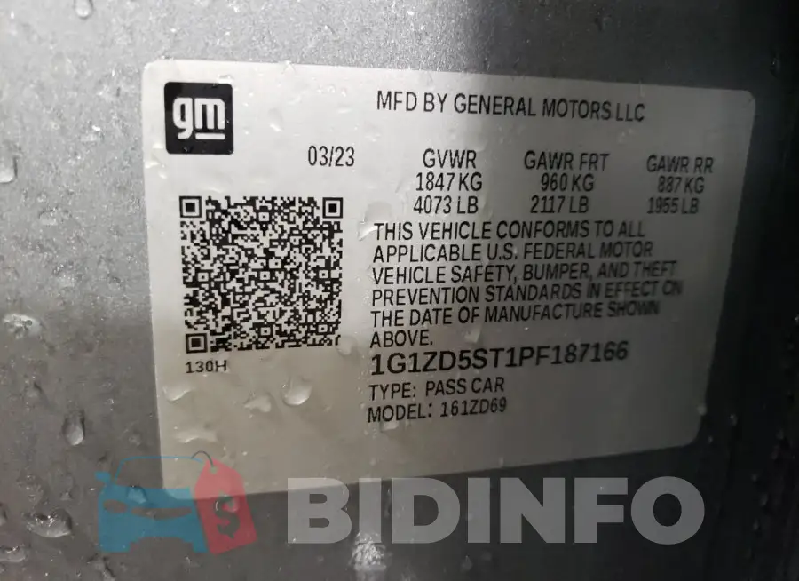 1G1ZD5ST1PF187166 Photo# 13