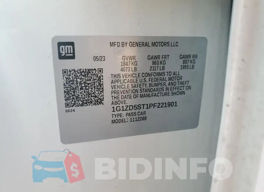 1G1ZD5ST1PF221901 Photo# 13