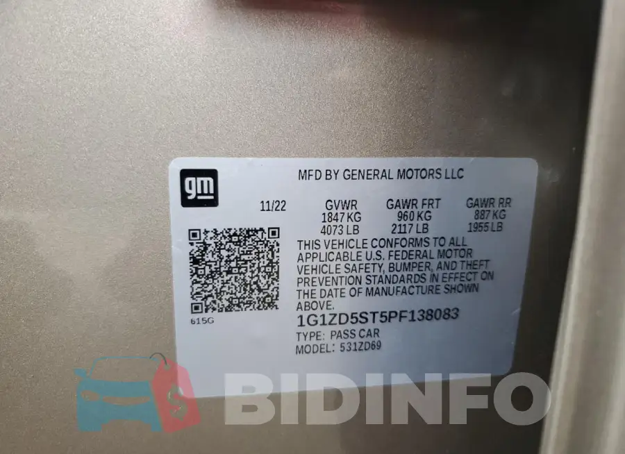 1G1ZD5ST5PF138083 Photo# 13