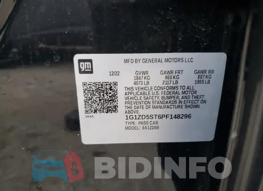1G1ZD5ST6PF148296 Photo# 12