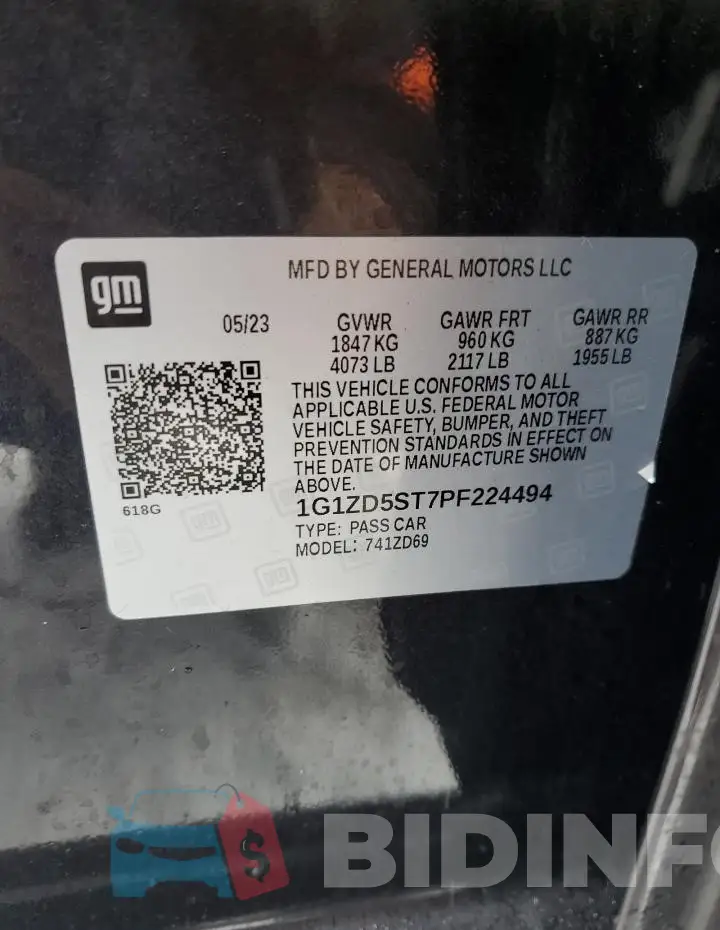 1G1ZD5ST7PF224494 Photo# 12