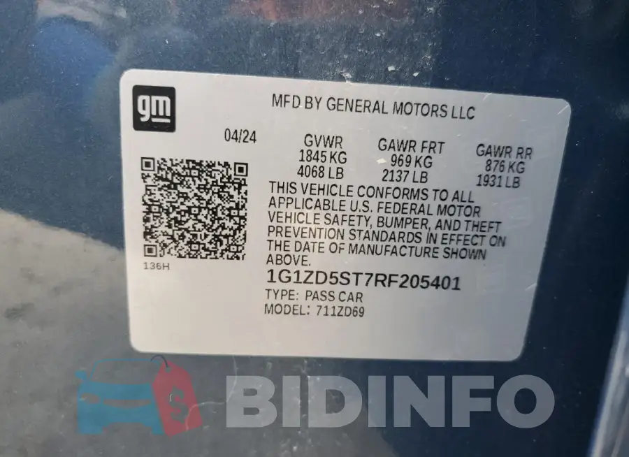 1G1ZD5ST7RF205401 Photo# 13