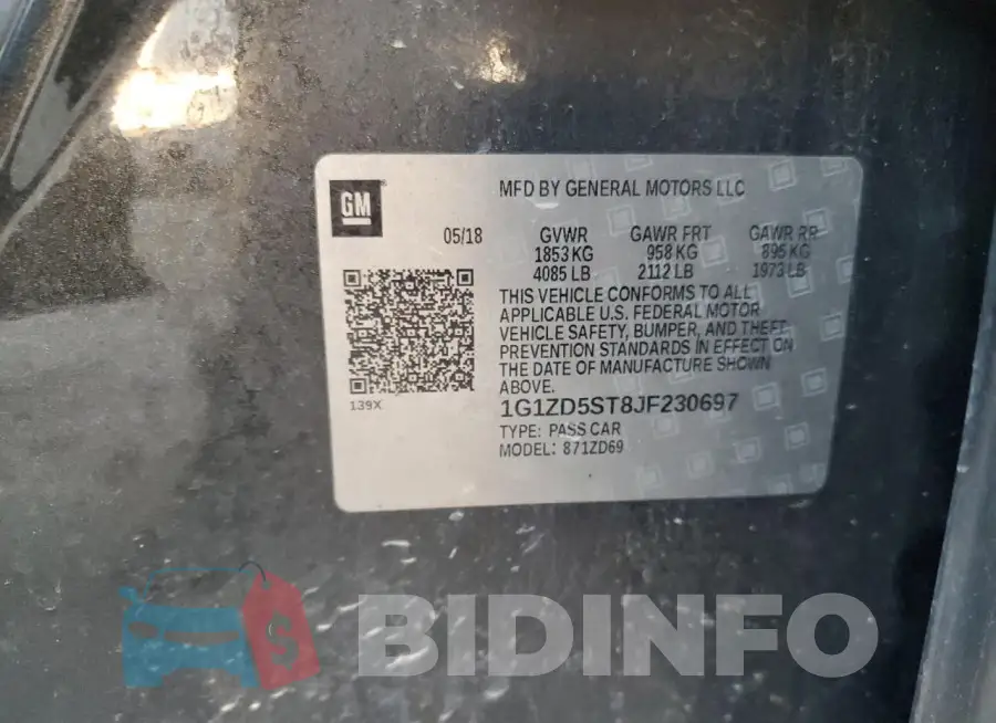 1G1ZD5ST8JF230697 Photo# 12