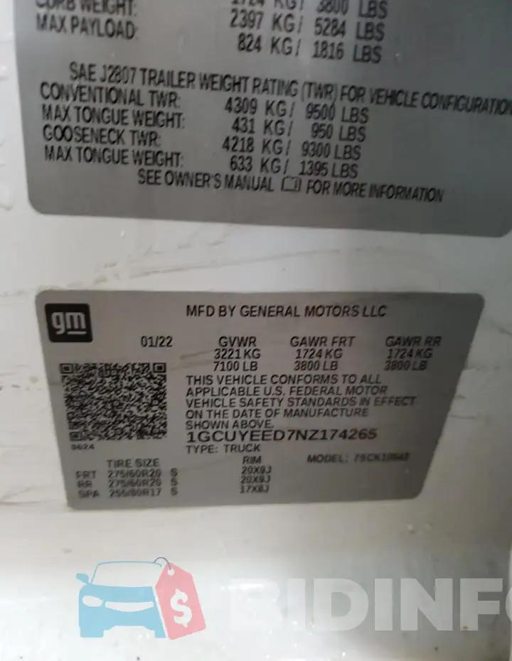 1GCUYEED7NZ174265 Photo# 13