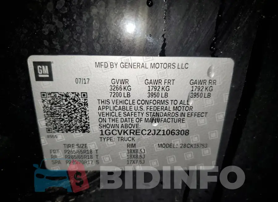 1GCVKREC2JZ106308 Photo# 12