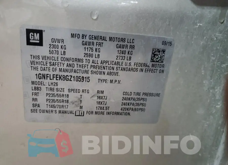 1GNFLFEK8GZ105915 Photo# 12