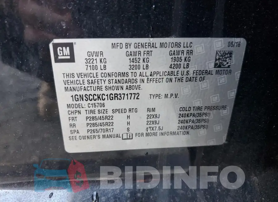 1GNSCCKC1GR371772 Photo# 13