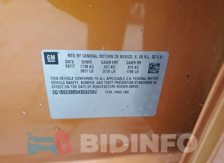 3G1BE6SM5HS592909 Photo# 12