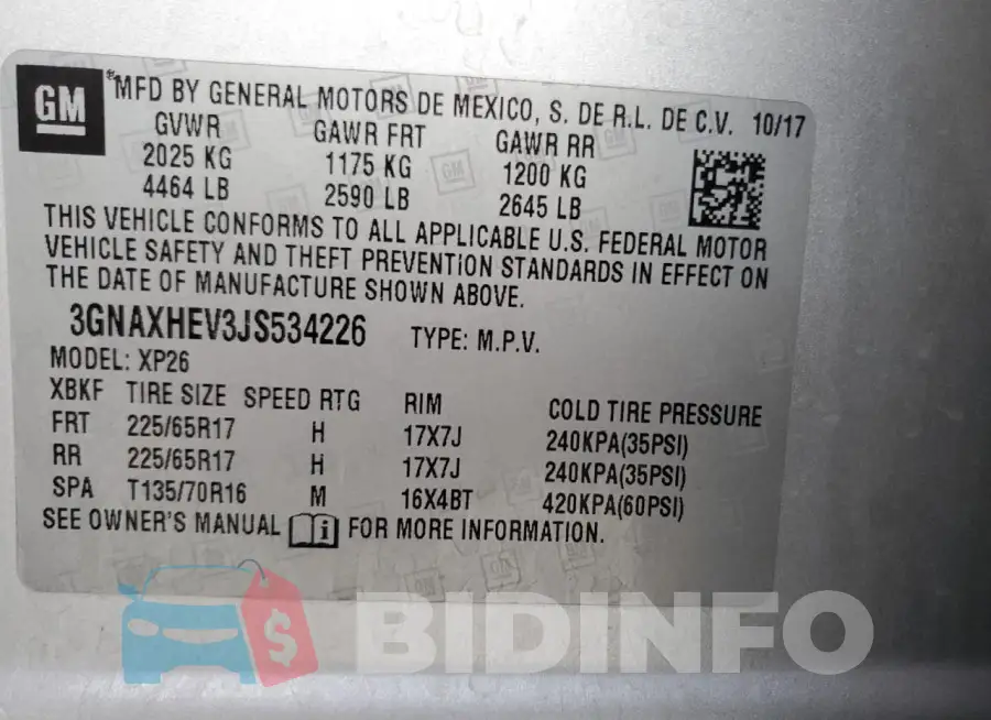 3GNAXHEV3JS534226 Photo# 13