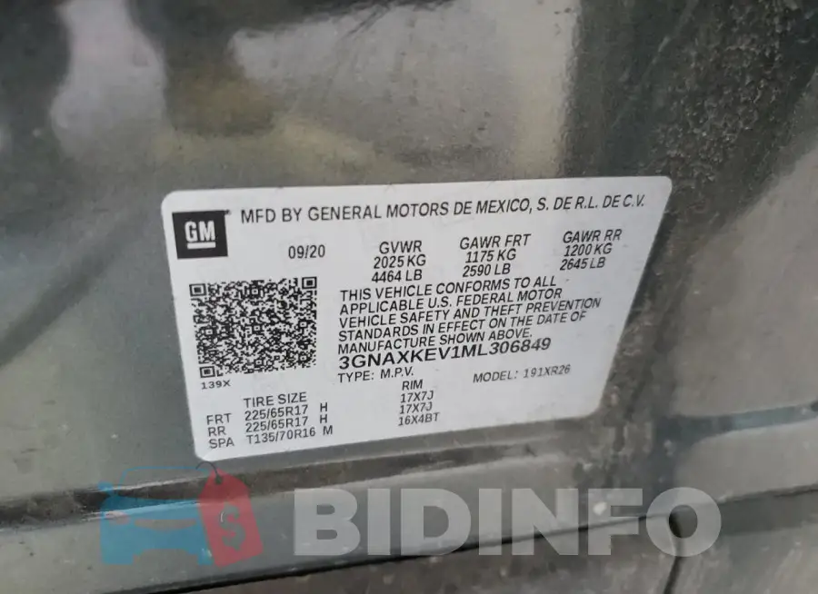 3GNAXKEV1ML306849 Photo# 13