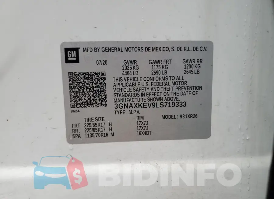 3GNAXKEV9LS719333 Photo# 13