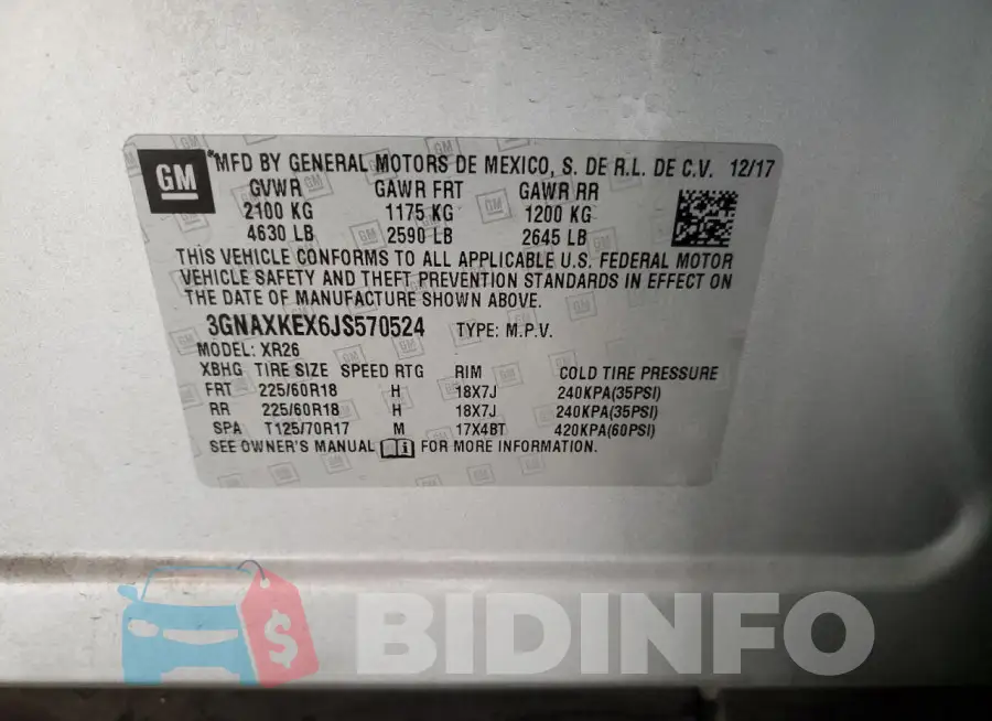 3GNAXKEX6JS570524 Photo# 12