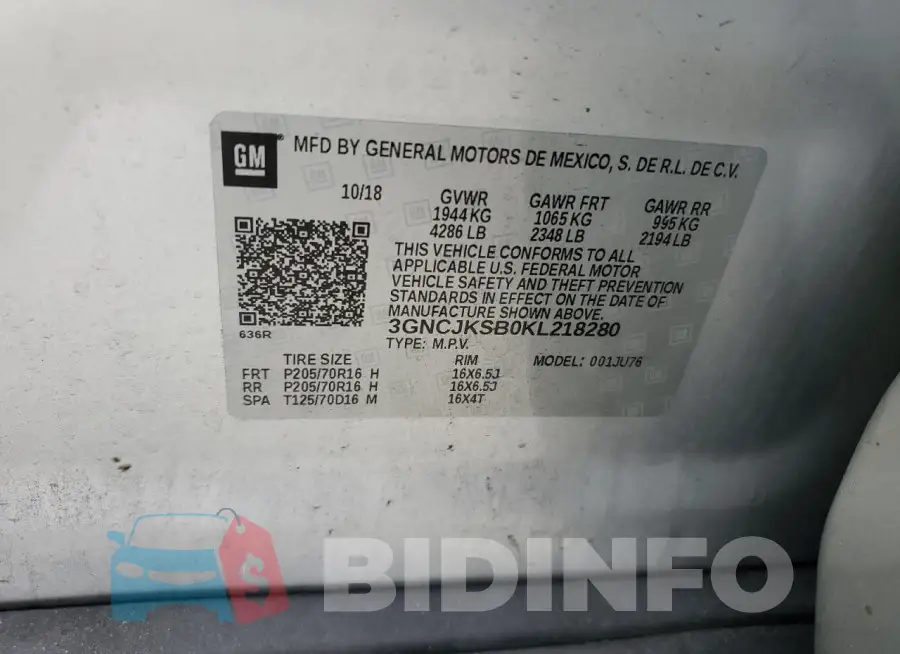 3GNCJKSB0KL218280 Photo# 13