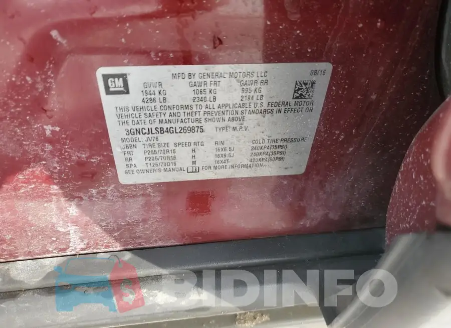 3GNCJLSB4GL269875 Photo# 13
