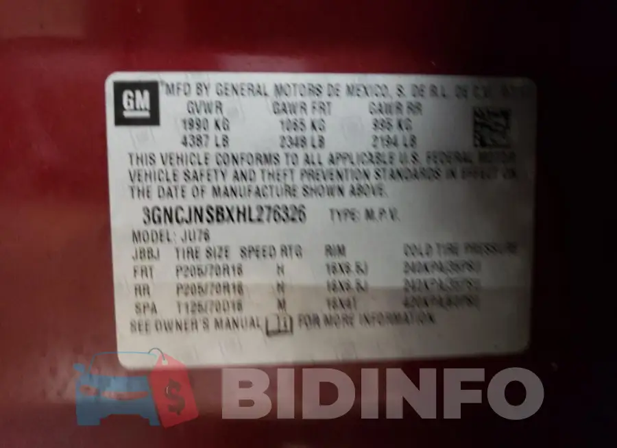 3GNCJNSBXHL276326 Photo# 12