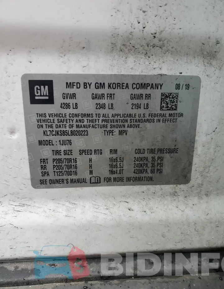 KL7CJKSB5LB020223 Photo# 13