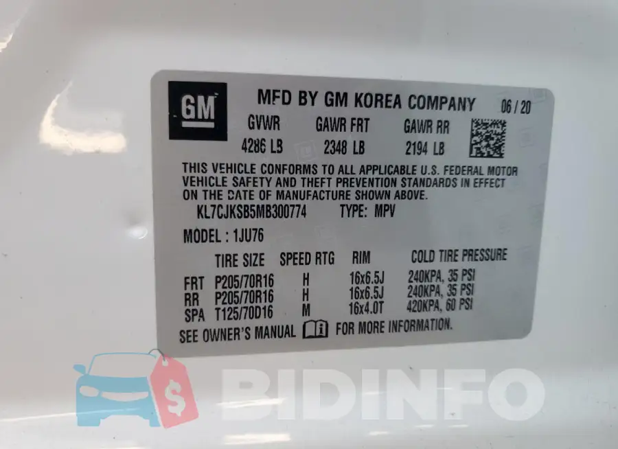 KL7CJKSB5MB300774 Photo# 13