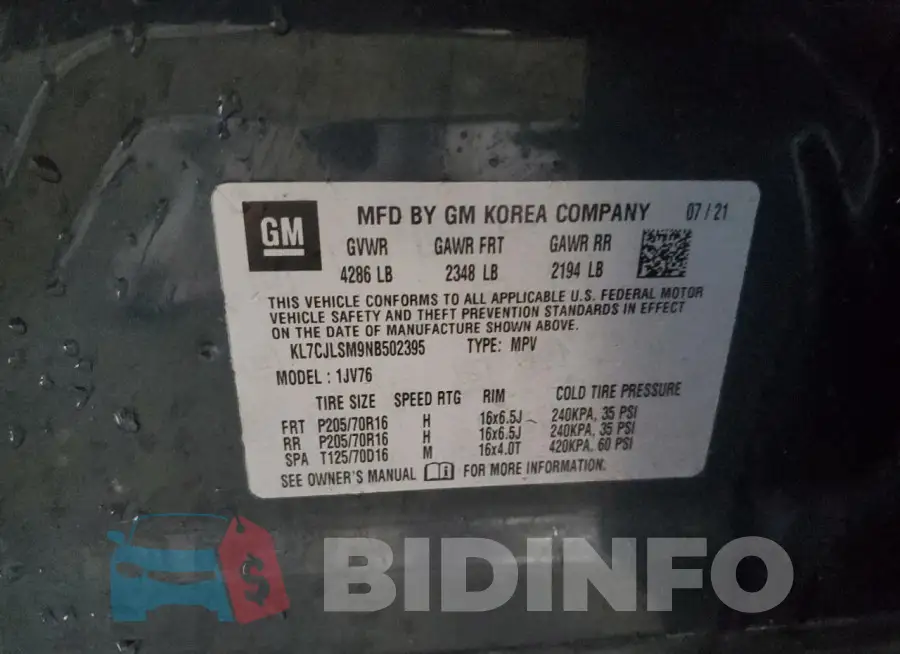 KL7CJLSM9NB502395 Photo# 13