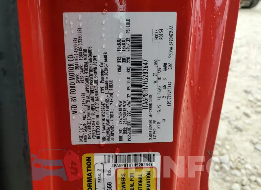 1FA6P8TH7H5282647 Photo# 12
