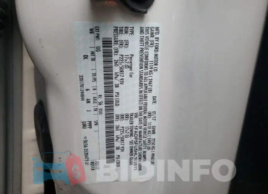 1FADP5FU5HL102611 Photo# 12