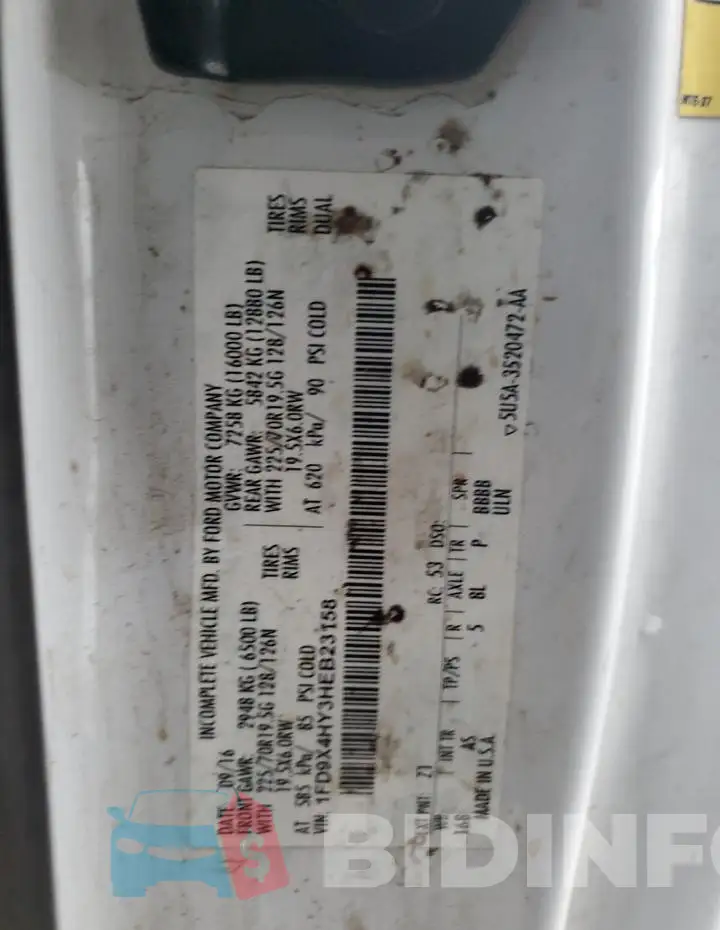 1FD9X4HY3HEB23158 Photo# 13