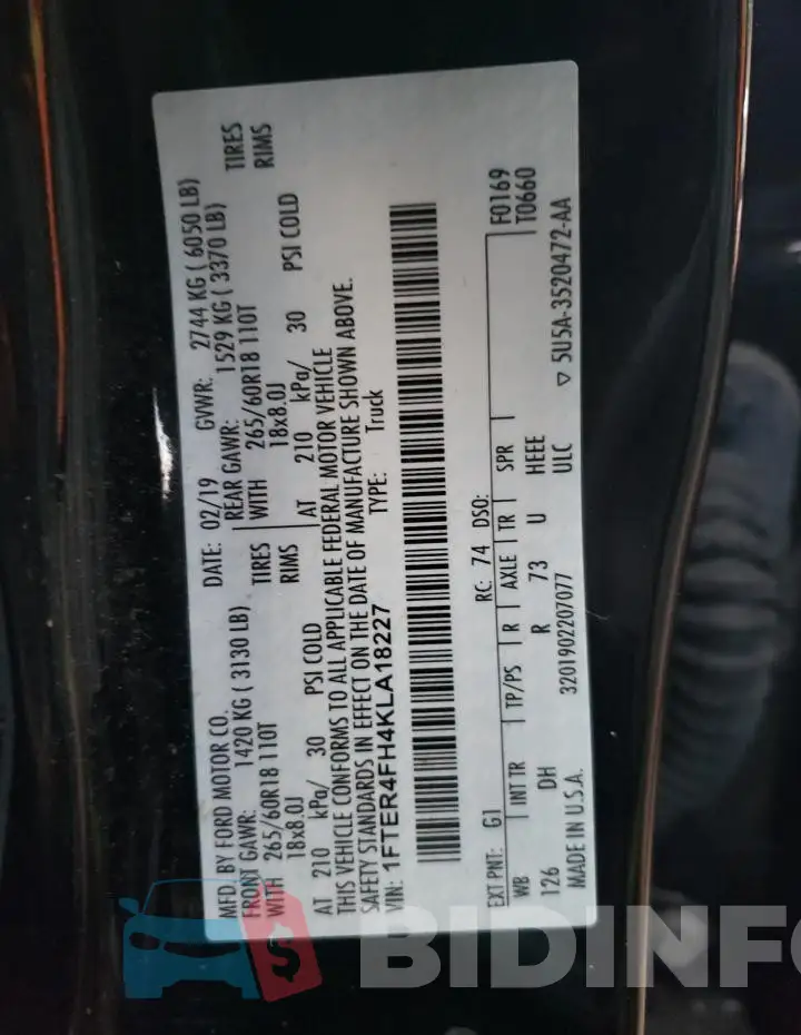 1FTER4FH4KLA18227 Photo# 12