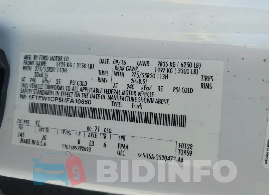 1FTEW1CP5HFA10860 Photo# 12