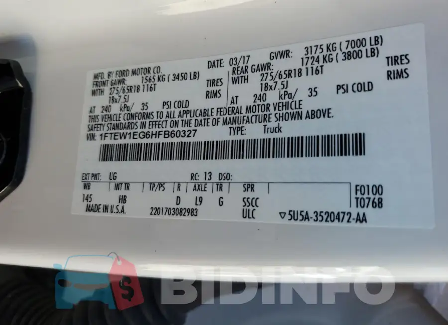1FTEW1EG6HFB60327 Photo# 12